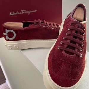 Salvatore Ferragamo Gancini Sneakers RED size 9.5. Brand new.